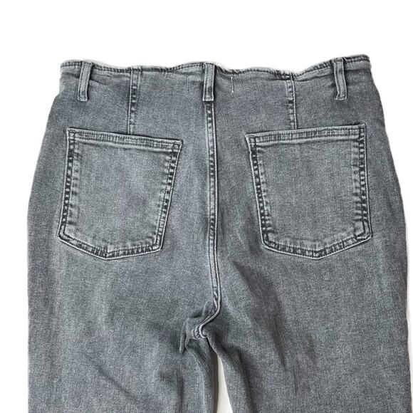 Free People We The Free Level Up Slit Slim Flare Jeans Ridge Grey size 32 - Picture 11 of 16